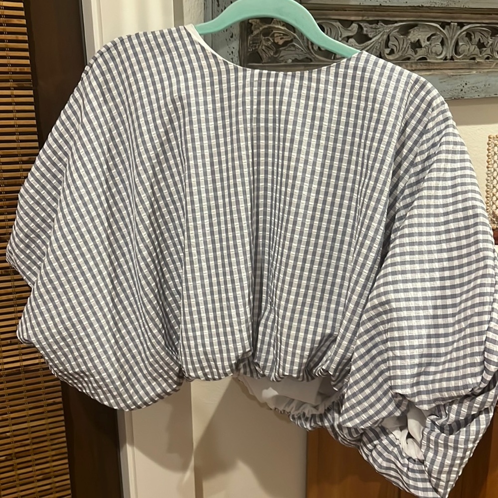 English Factory blue & white gingham. Super cute. Worn once.